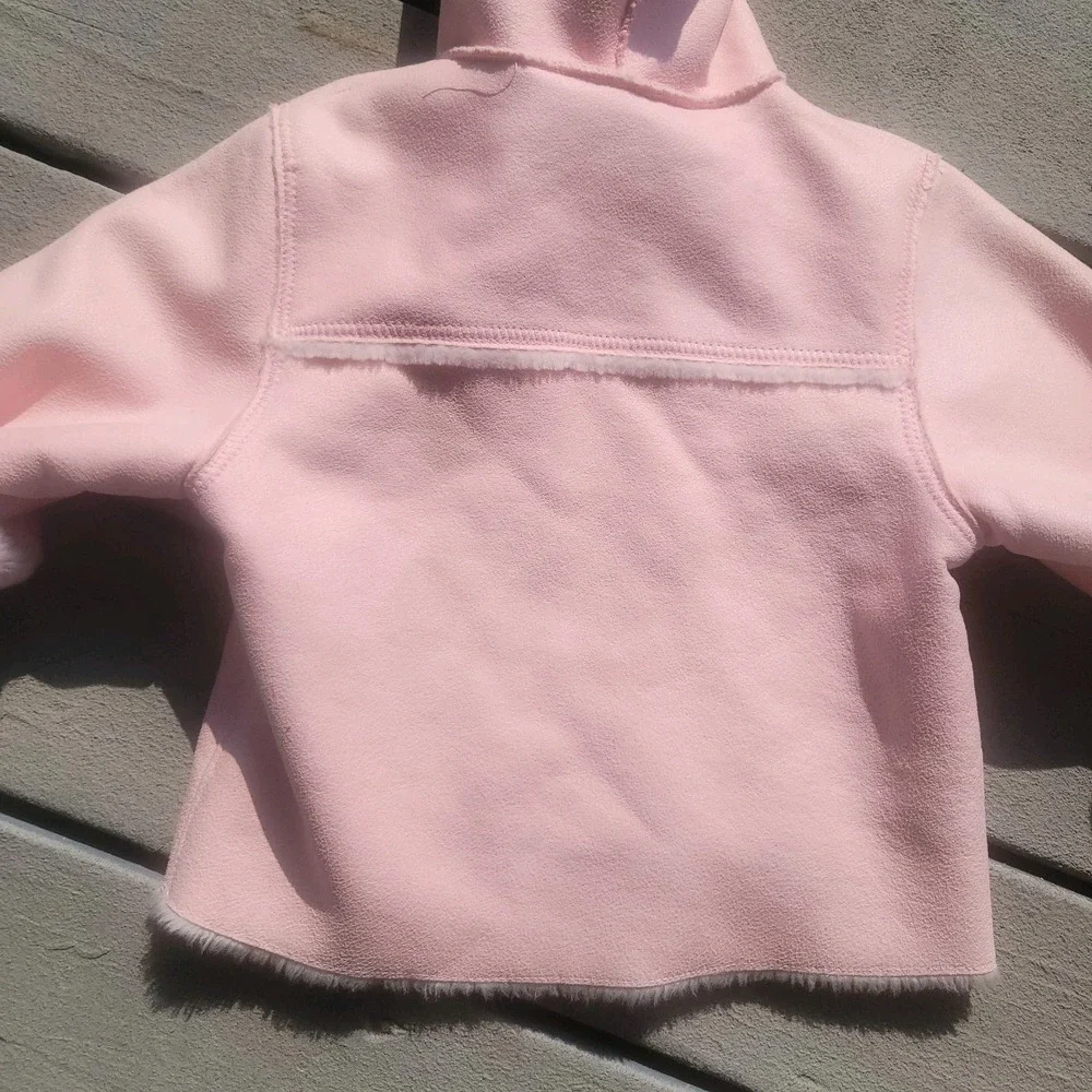 UGG Australia Girl's Sundance Jacket Coat Pink Size 6T Leather Sheepskin